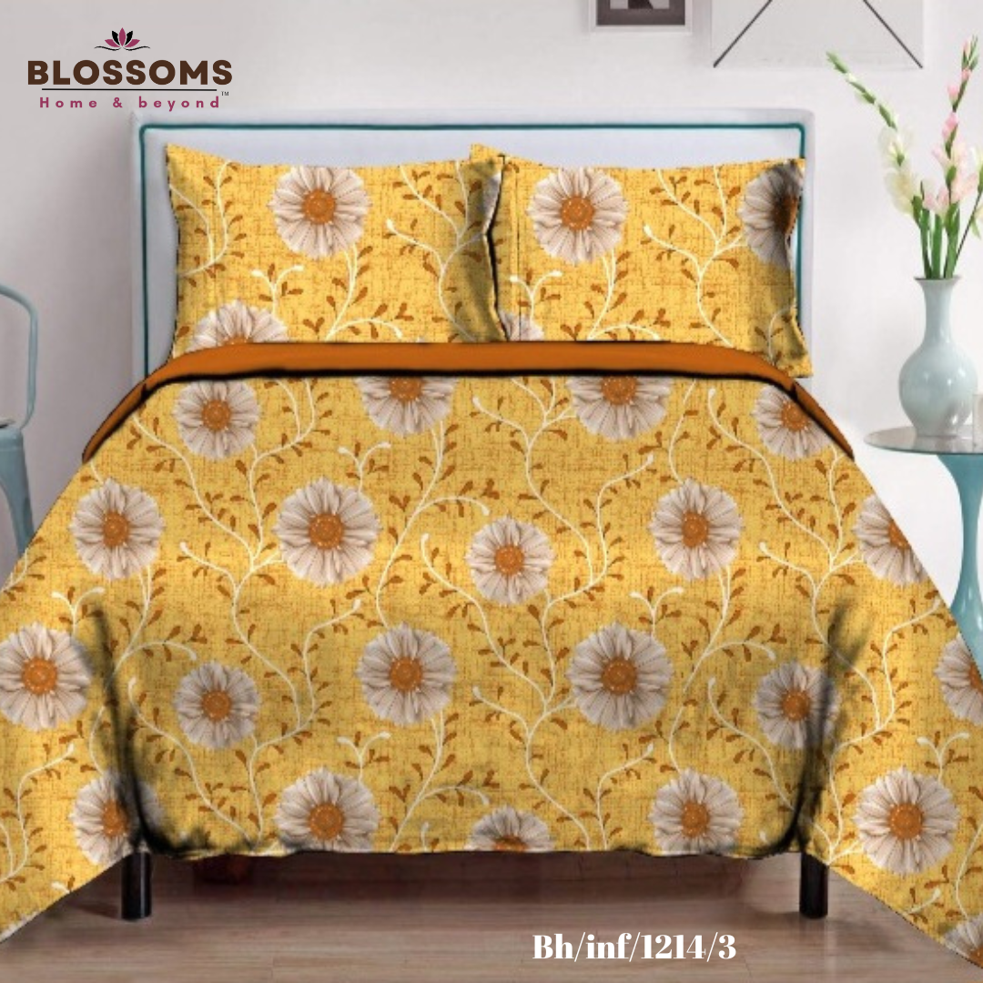 Blossoms-Home & Beyond Printed Queen Size Double Bed Bedsheet,
Floral Print with 2 Pillows
