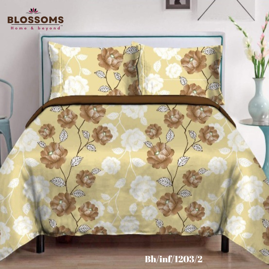 Blossoms-Home & Beyond Printed Queen Size Double Bed Bedsheet,
Floral Print with 2 Pillows