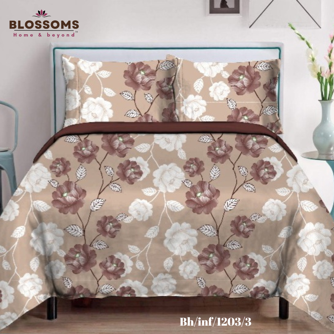Blossoms-Home & Beyond Printed Queen Size Double Bed Bedsheet,
Floral Print with 2 Pillows