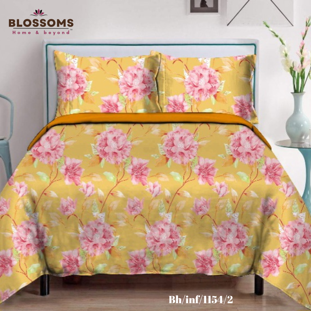 Blossoms-Home & Beyond Printed Queen Size Double Bed Bedsheet,
Floral Print with 2 Pillows