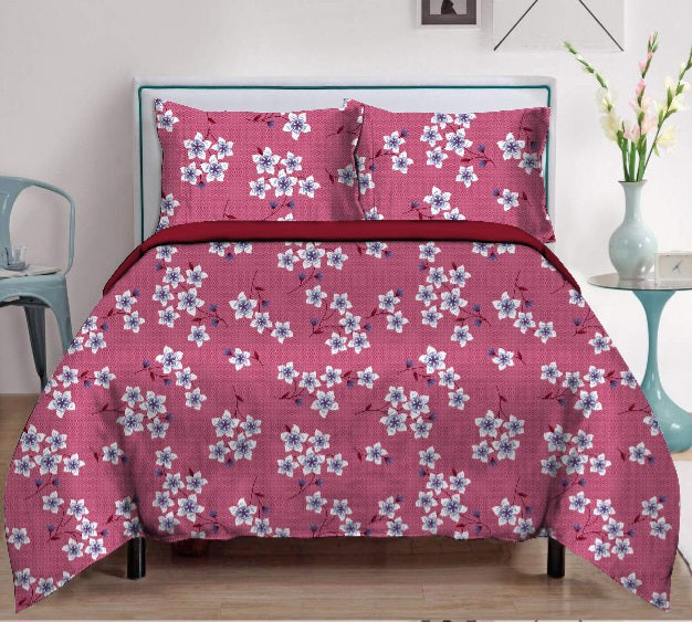 Blossoms-Home & Beyond-Home & Beyond Floral Printed Bedsheet with 2 Pillow Covers | Comfortable | Flat Sheets | Double Bed | 100% Pure Cotton (Green, Cotton)