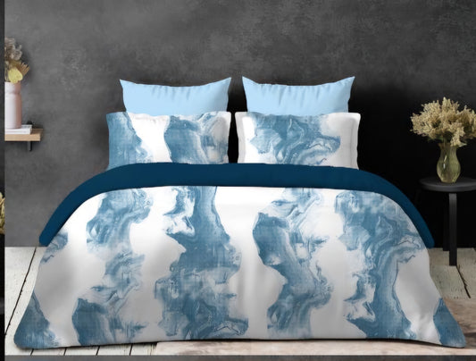 Blossoms Micro fabric Double bed bedsheet with 2 pillows