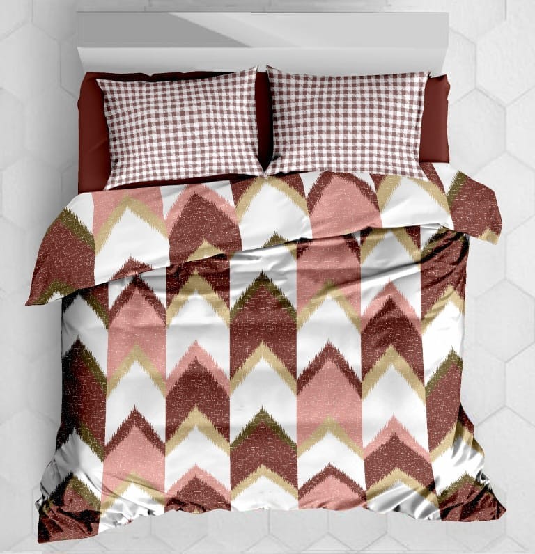 100% cotton printed engineered pillow bedsheet set.