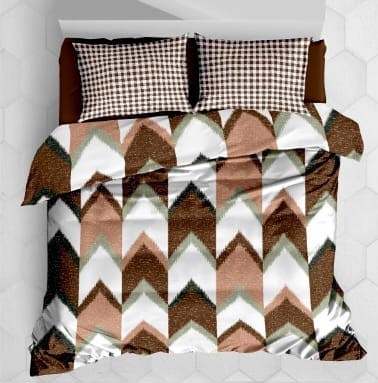 100% cotton printed engineered pillow bedsheet set.