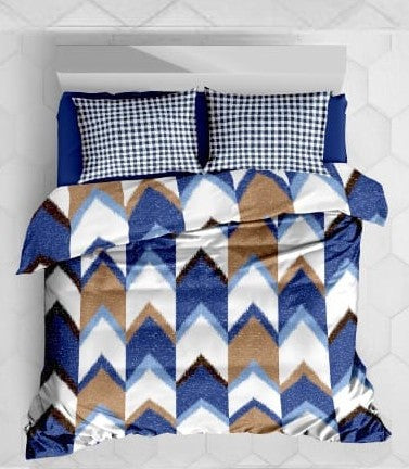 100% cotton printed engineered pillow bedsheet set.