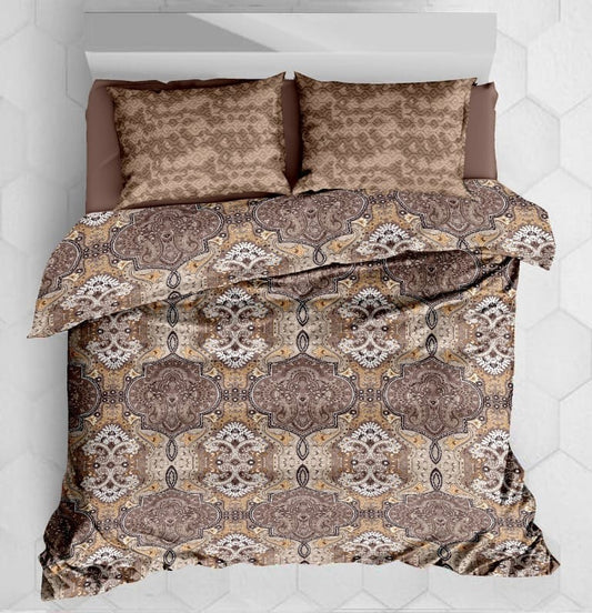 Blossoms 100%cotton double bedsheet with 2 engineered pillows.