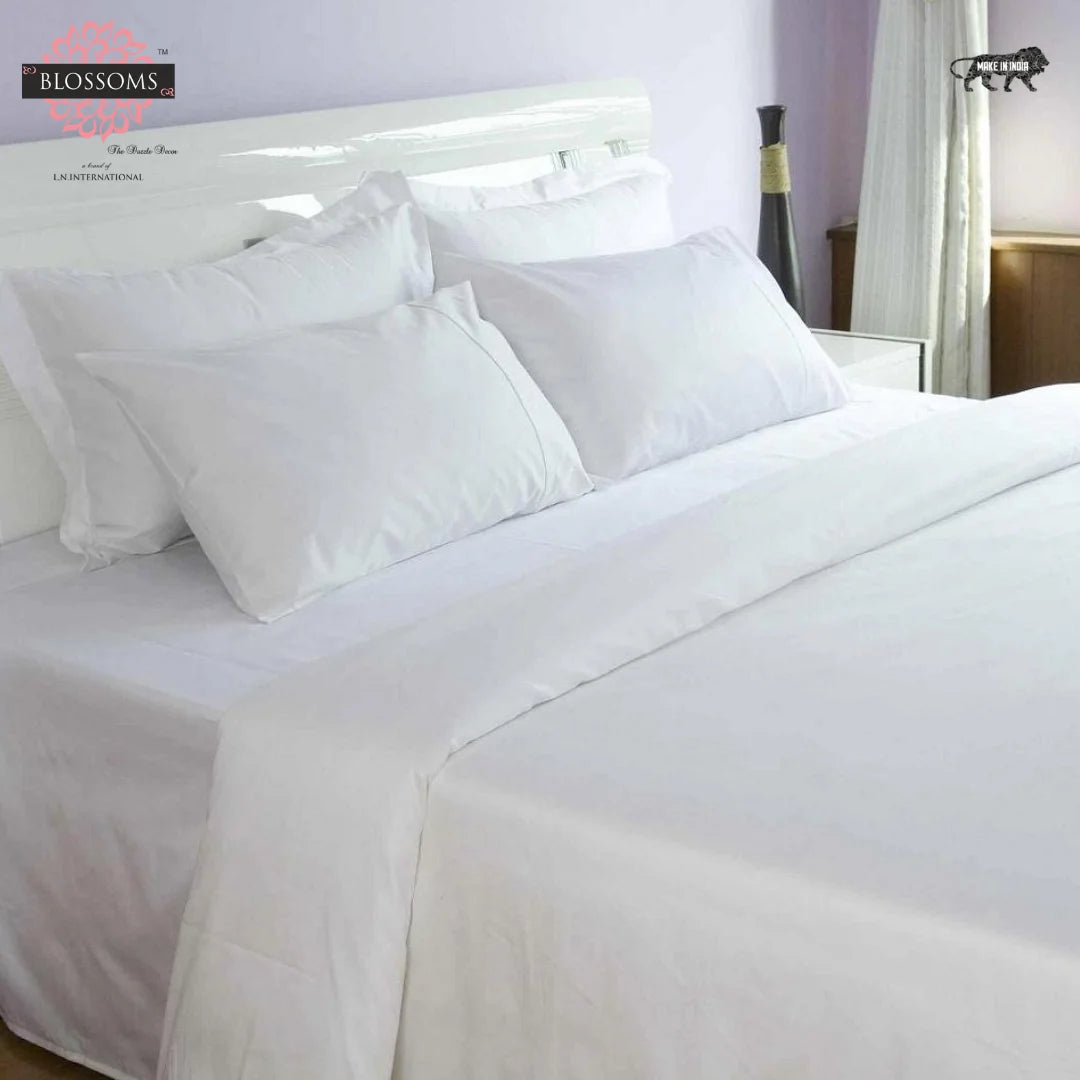 Bedsheet Plain 300 tc king size with 2 pillow covers.