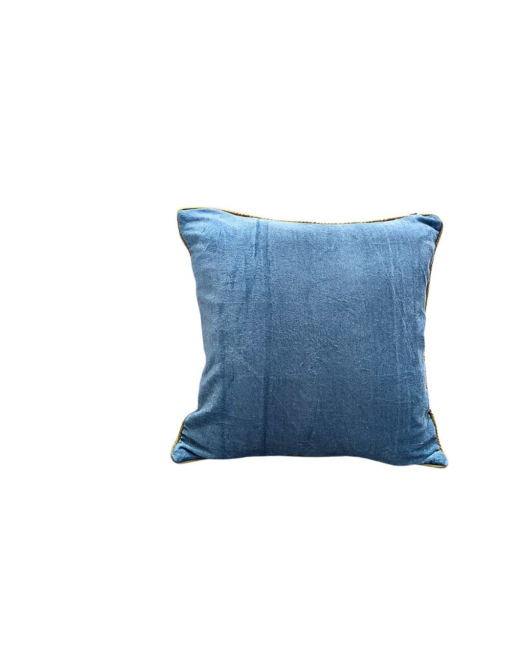 Blossoms Blue velvet fabric Cushion cover embroidery | 16x16 inch | super premium zari embroidery | |pattern cushion covers | pack of 2