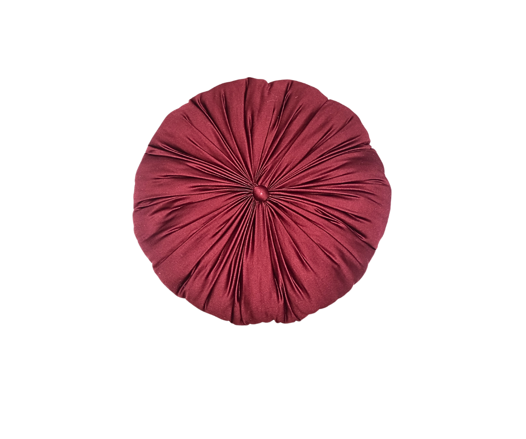 Round Tufted Decorative cotton Throw Pillow with filler . Set of 1 .