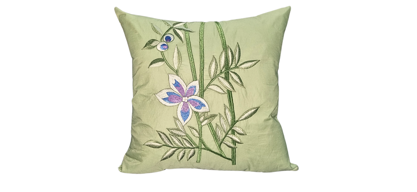 Blossoms 4 PCS Decorative Designer Cushion Cover |Embroidered & Quilted | Cotton Fabric|Floral Design.