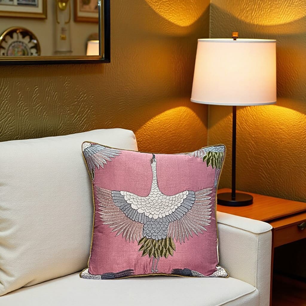 Blossoms designer Embroided premium Cushion Cover 16x16 inch.