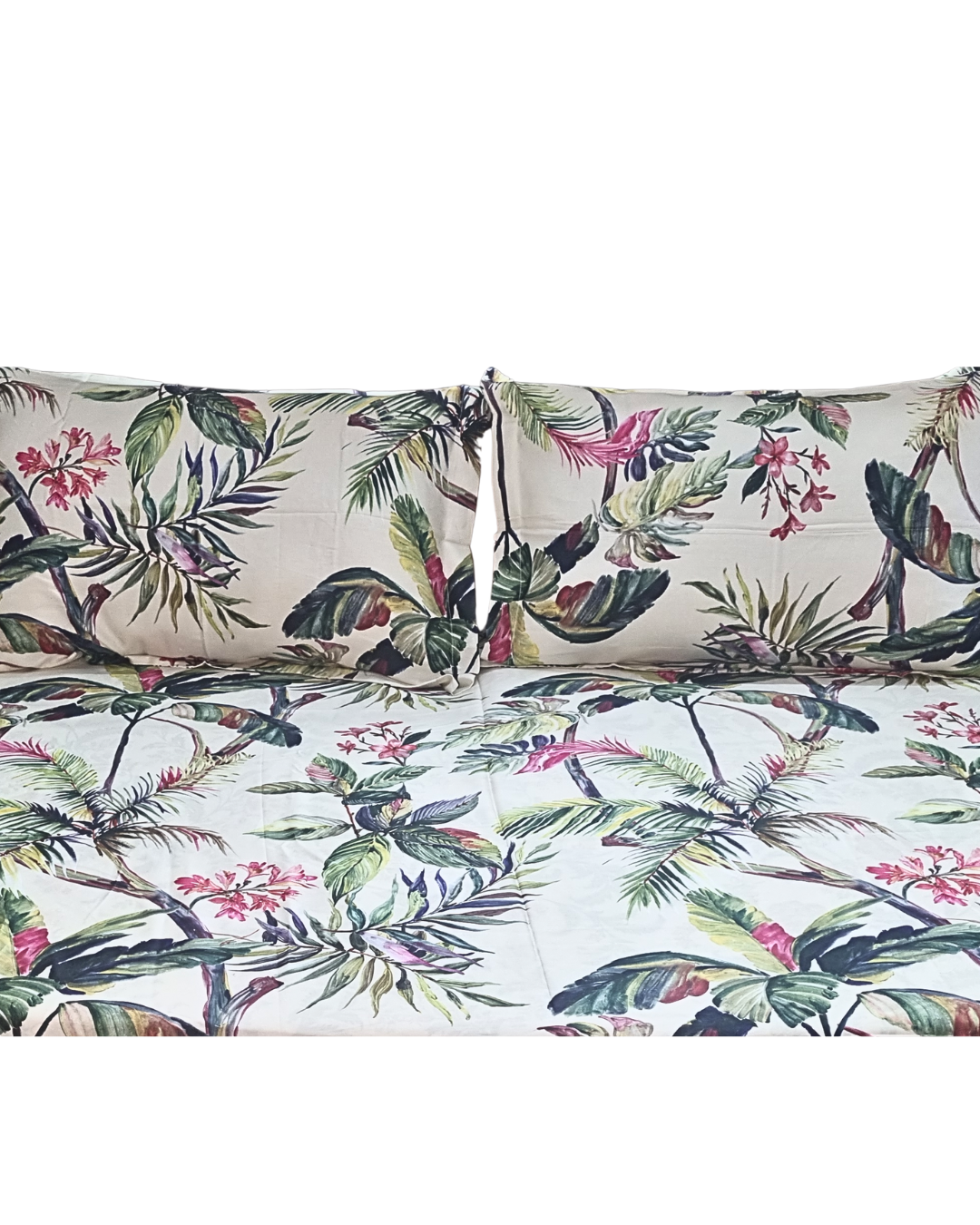 Blossoms Digital print king size printed floral bedsheet 600 tc with 2 pillows