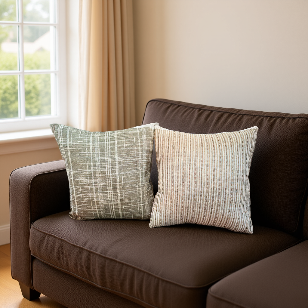 Blossoms Cushion's Winter collection with very heavy fabric and warm cotton , light grey colour and cream self lining ,with self work | 16x16* inch |pattern cushion covers | pack of 2