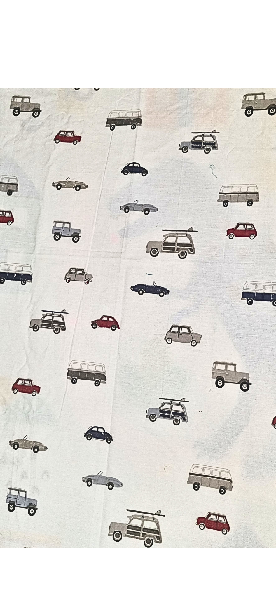 Blossoms pure cotton kids bedding set with car print. 1 bedsheet (45"x60"),1 pillow with filler (12"x20") ideal upto 5 years.