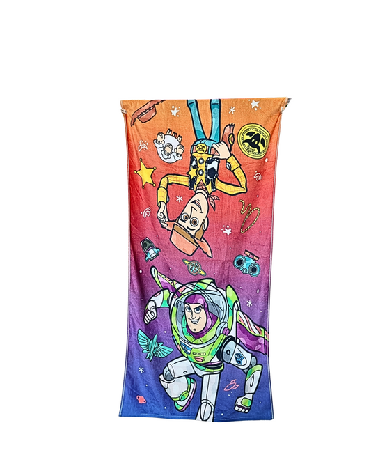 Blossoms kids "Buzz Light Year" cartoon printed Towels | 100% Cotton towels| | safe for kids | big size 32x62 inch | set of 1 pc .