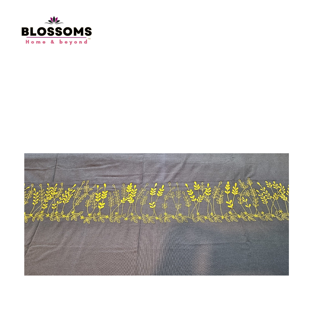 Blossoms grey colour embroidered bedsheet and pillow cases. | pure cotton | | big size| | 2 pillow cases|.