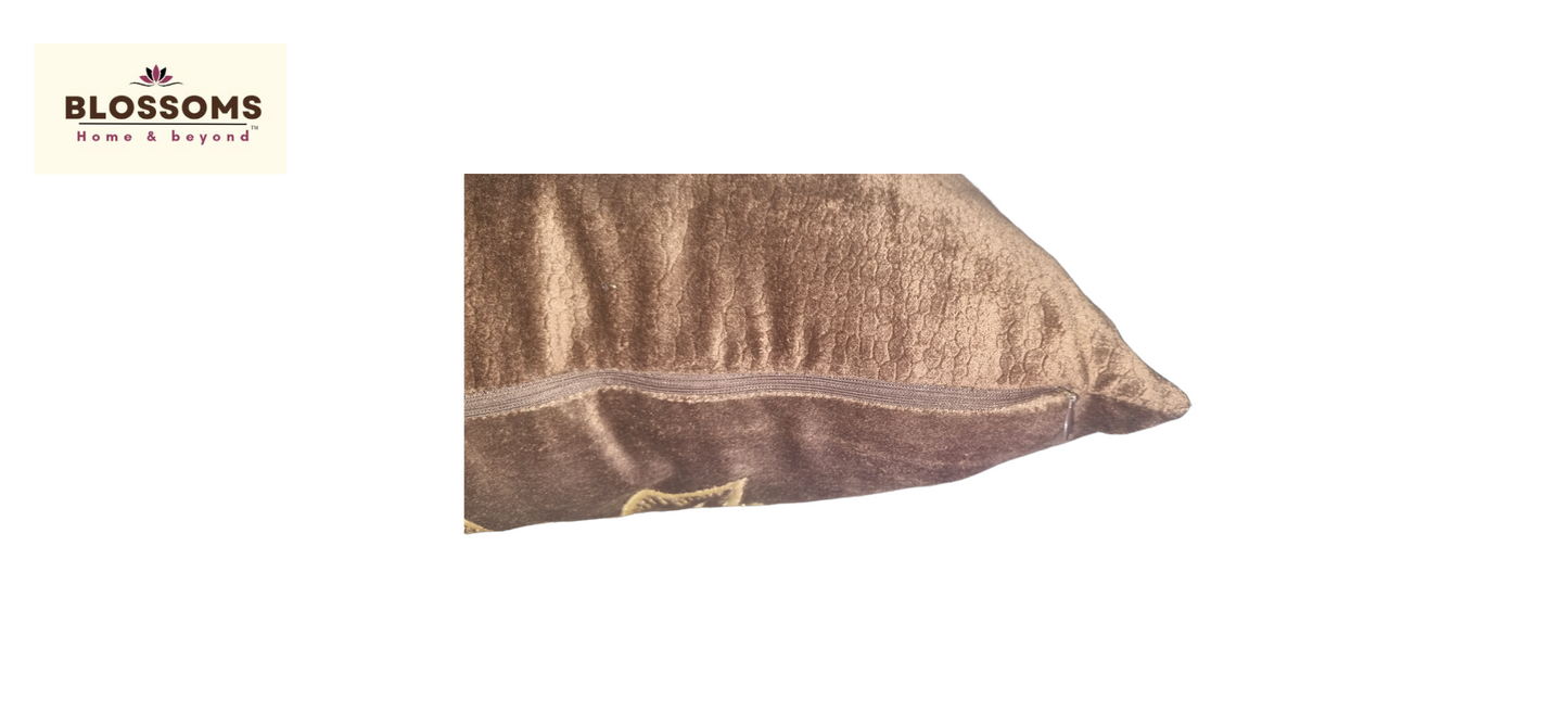 Blossoms Velvet Cushion with zari embroidery all over . 16x16 inch 1 unit each