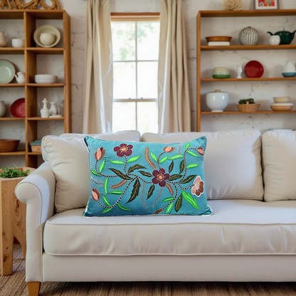 Blossoms Embroided designer cusion cover 12x18 inch