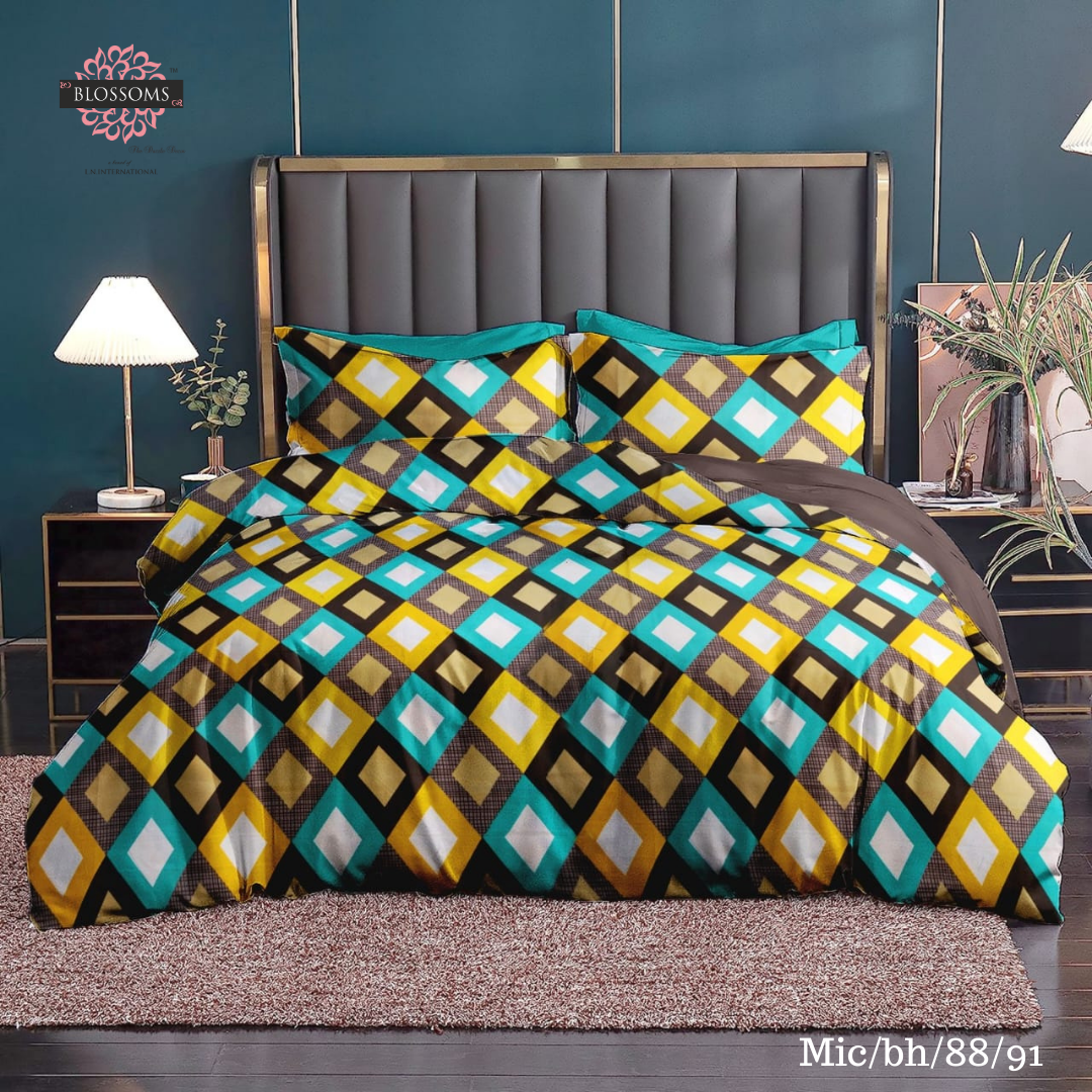 Microfiber double bedsheet |multicolor |2pillow covers|200tc|120gsm|Supersoft|95by 95inch|