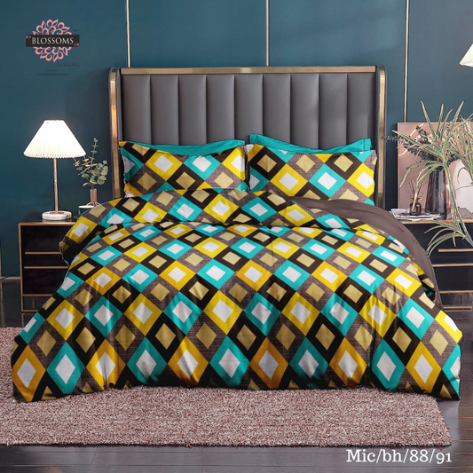 Microfiber double bedsheet |multicolor |2pillow covers|200tc|120gsm|Supersoft|95by 95inch|