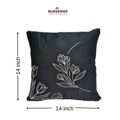 Decorative Cushion Cover |Aari work| 14 by 14| Cotton Fabric|Modern Design|cc|emb|