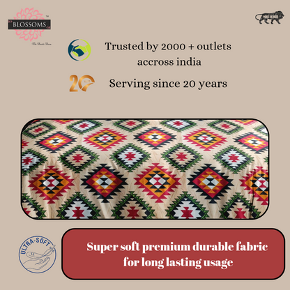 Microfiber double bedsheet |Beige color print |2pillow covers|200tc|120gsm|Supersoft|95by 95inch|