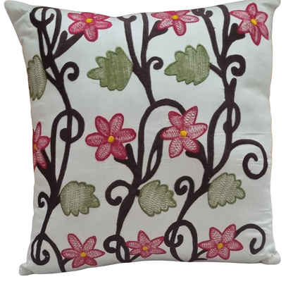 Embroided Cushion Covers with pure cotton fabric. 16x16 inch
