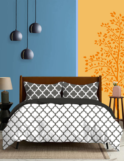 Blossoms Super King Size Premium Quality Geometric Design Bedsheet 100% Cotton 210-TC Super-Fine