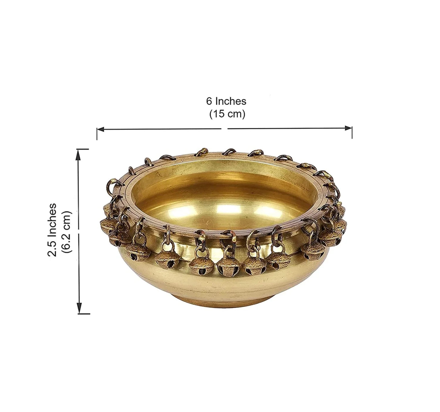 Pure Brass Urli Traditional Bowl Showpiece, Standard, Natural Brass, Antique Yellow, 1 Piece, Weight 1.8Kg) Best for Pooja Room, Diwali & Home Decor