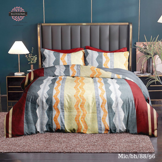 Microfiber double bedsheet |Stripe design |2pillow covers|200tc|120gsm|Supersoft|95by 95inch|