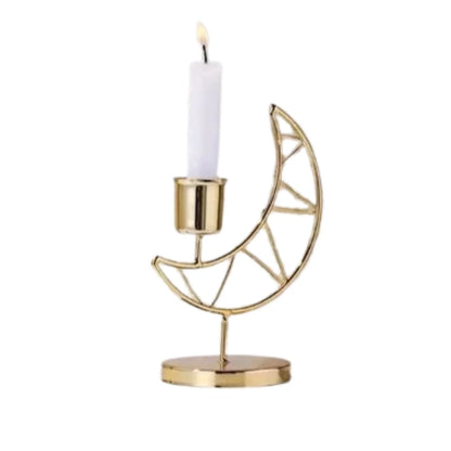 Blossoms Decorative Metal Candle Stand Moon Design, Best Eid Decoration, Thanksgiving Gift | Indoor & Outdoor, Festival Decorative Candles Gift Items (Set of 2)