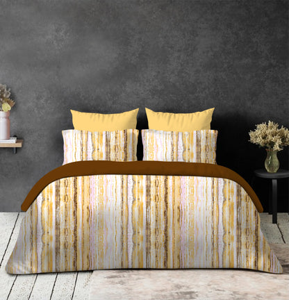 Blossoms Modern Elegance: Premium Abstract Design Bedsheet 100% Cotton 144-TC Super-Fine