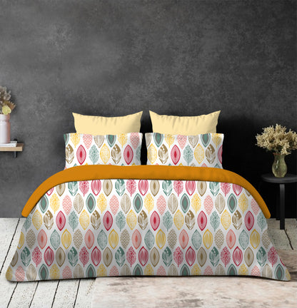 Blossoms Premium Quality Leafy Design Bedsheet 100% Cotton  Super-Fine