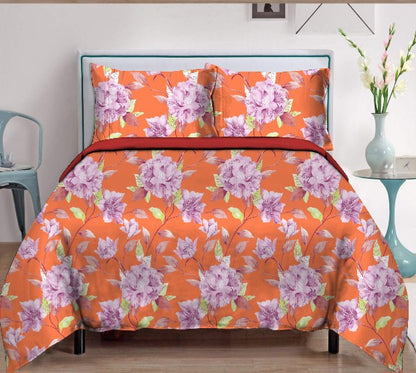 Blossoms-Home & Beyond Floral Printed Bedsheet with 2 Pillow Covers | Comfortable | Flat Sheets | Double Bed | 100% Pure Cotton.