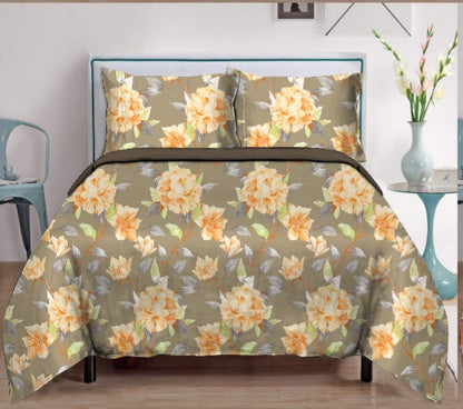 Blossoms-Home & Beyond Floral Printed Bedsheet with 2 Pillow Covers | Comfortable | Flat Sheets | Double Bed | 100% Pure Cotton.
