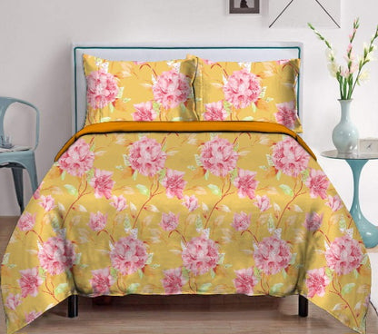 Blossoms-Home & Beyond Floral Printed Bedsheet with 2 Pillow Covers | Comfortable | Flat Sheets | Double Bed | 100% Pure Cotton.