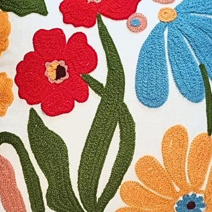 Decorative Cushion Cover |Aari work| 14 by 14| Cotton Fabric|Modern Design|cc|emb|