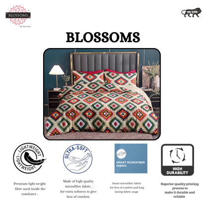 Microfiber double bedsheet |Beige color print |2pillow covers|200tc|120gsm|Supersoft|95by 95inch|