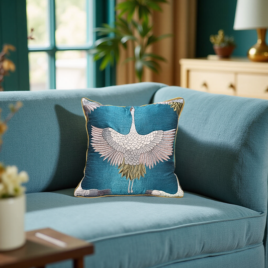 Blossoms designer Embroided premium Cushion Cover 16x16 inch.