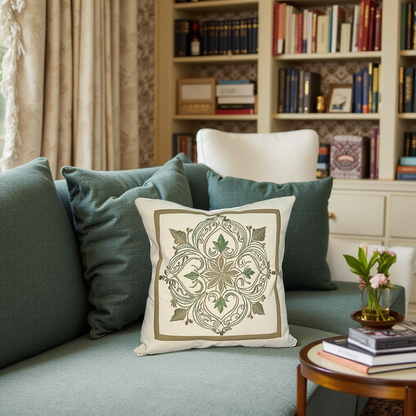 Blossoms Decorative Designer Cushion Cover |Embroidered work| 16x16|inch, Cotton Fabric|floral modern Design.