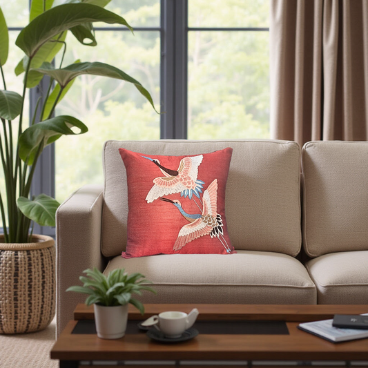 Blossoms Embroided premium Cushion Cover 16x16 inch