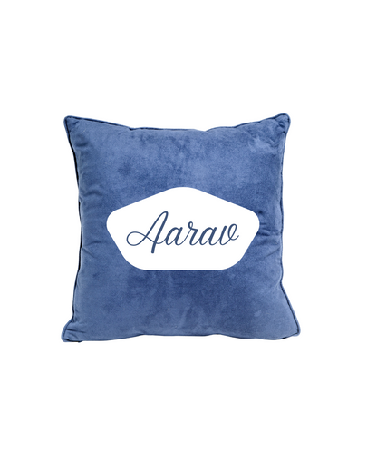 Name Customised 100% cotton cushion cover with filler . 14x14 inch | embroidered| set of 1 .