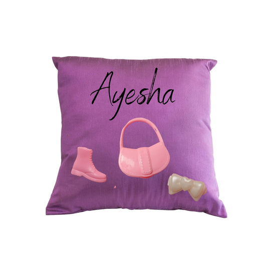 "Girl " theme embroidered personalised cushion.Best for gifting.Name can be changed