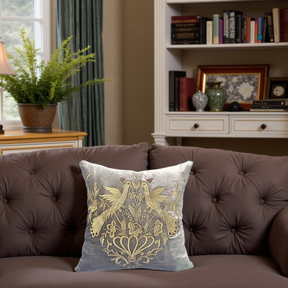 Velvet Cushion Cover with zari embroidery . Set of 1