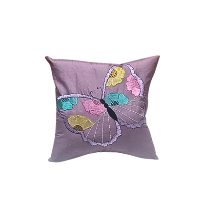 "Butterfly" theme embroidered personalised cushion.Best for gifting.Name can be changed