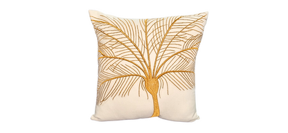 Blossoms 5 pcs embroidered designer modern leaf pattern Cushion Covers set with 1 leaf filler cushion.