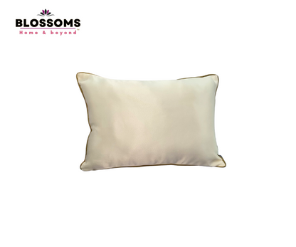 Blossoms Decorative Designer Cushion Cover |zari Embroidered work| 12x18 |inch, glace cotton satin Fabric|modern floral design . Set of 1 .