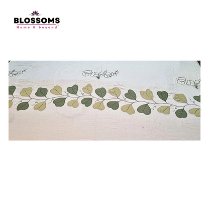 Blossoms designer offwhite embroided patchwork bedsheet. Pure cotton fabric with king size |2 pillow covers|.