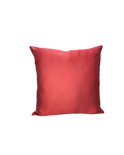 Blossoms embroidered Mehroon cotton silk Cushion Cover | 16x16 inch cushion covers| floral embroidery | pack of 1