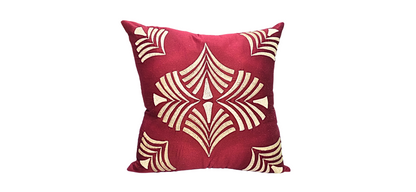 Blossoms Mehroon cotton Cushion covers| 16x16 inch | super premium zari embroidery | pack of 1